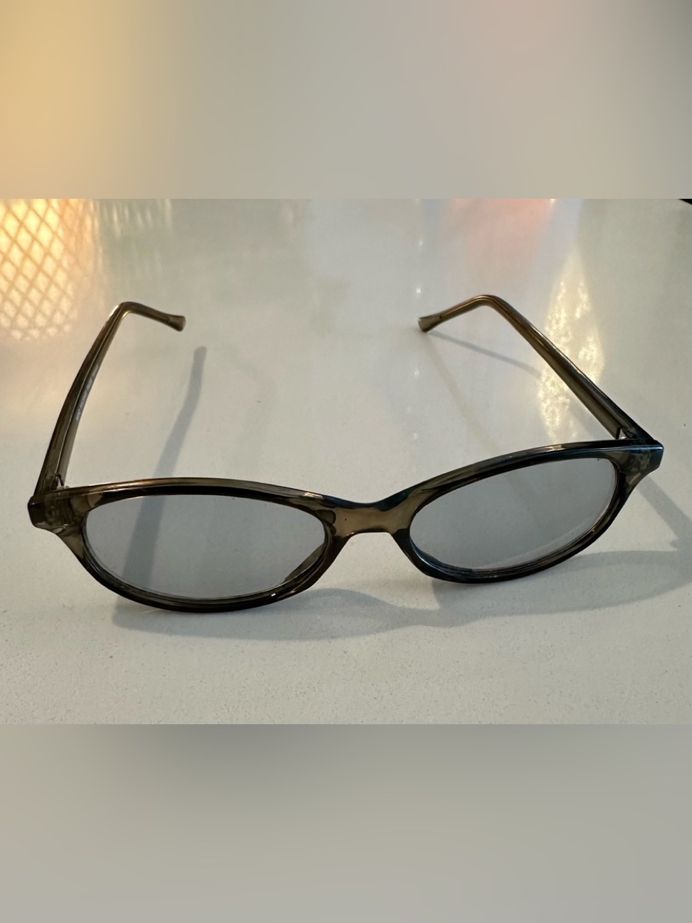 90’s vintage Sleek Oval Grey Tinted Sunglasses